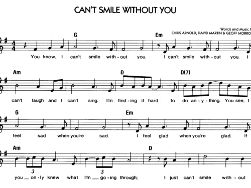 CAN’T SMILE WITHOUT YOU Sheet music