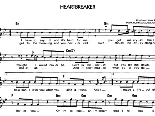 Bee Gees HEARTBREAKER Sheet music