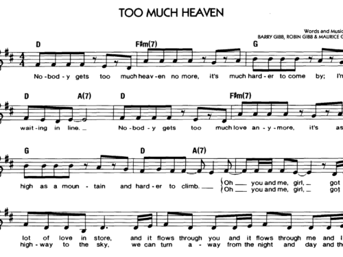 Bee Gees TOO MUCH HEAVEN Sheet music