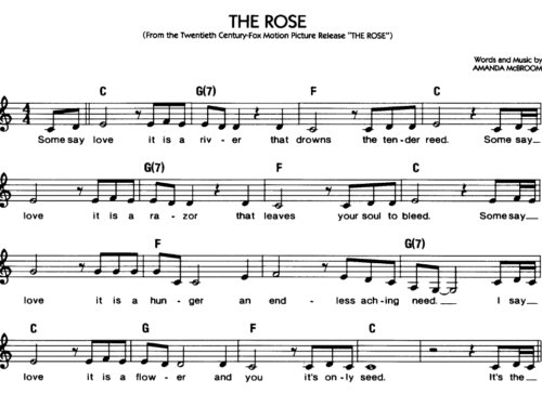 Bette Midler THE ROSE Sheet music