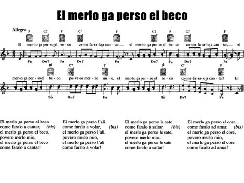 EL MERLO GA PERSO EL BECO Sheet music