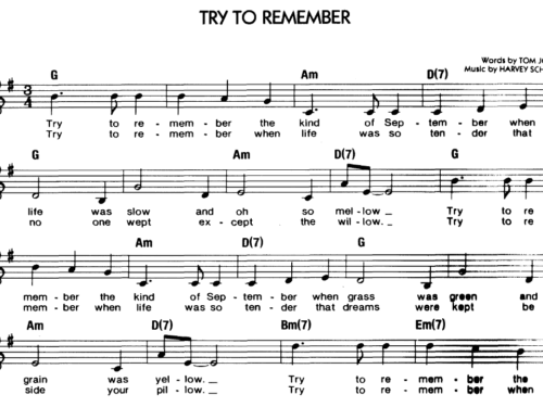 TRY TO REMEMBER Sheet music