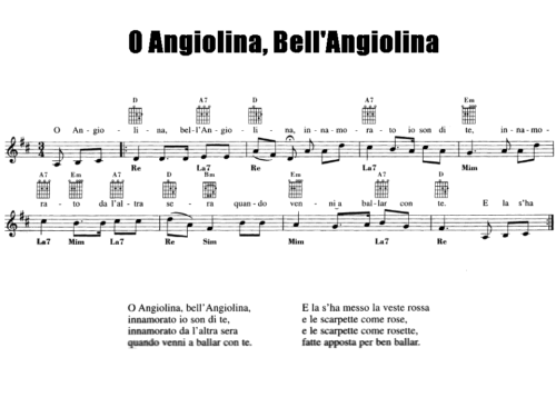 O ANGIOLINA BELA ANGIOLINA Sheet music