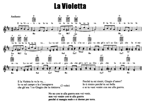 Orietta Berti LA VIOLETTA Sheet music