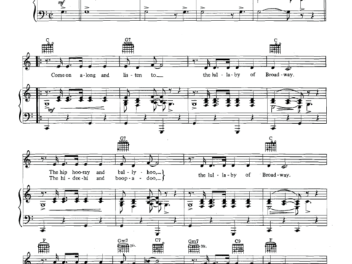 Doris Day LULLABY OF BROADWAY Piano Sheet music